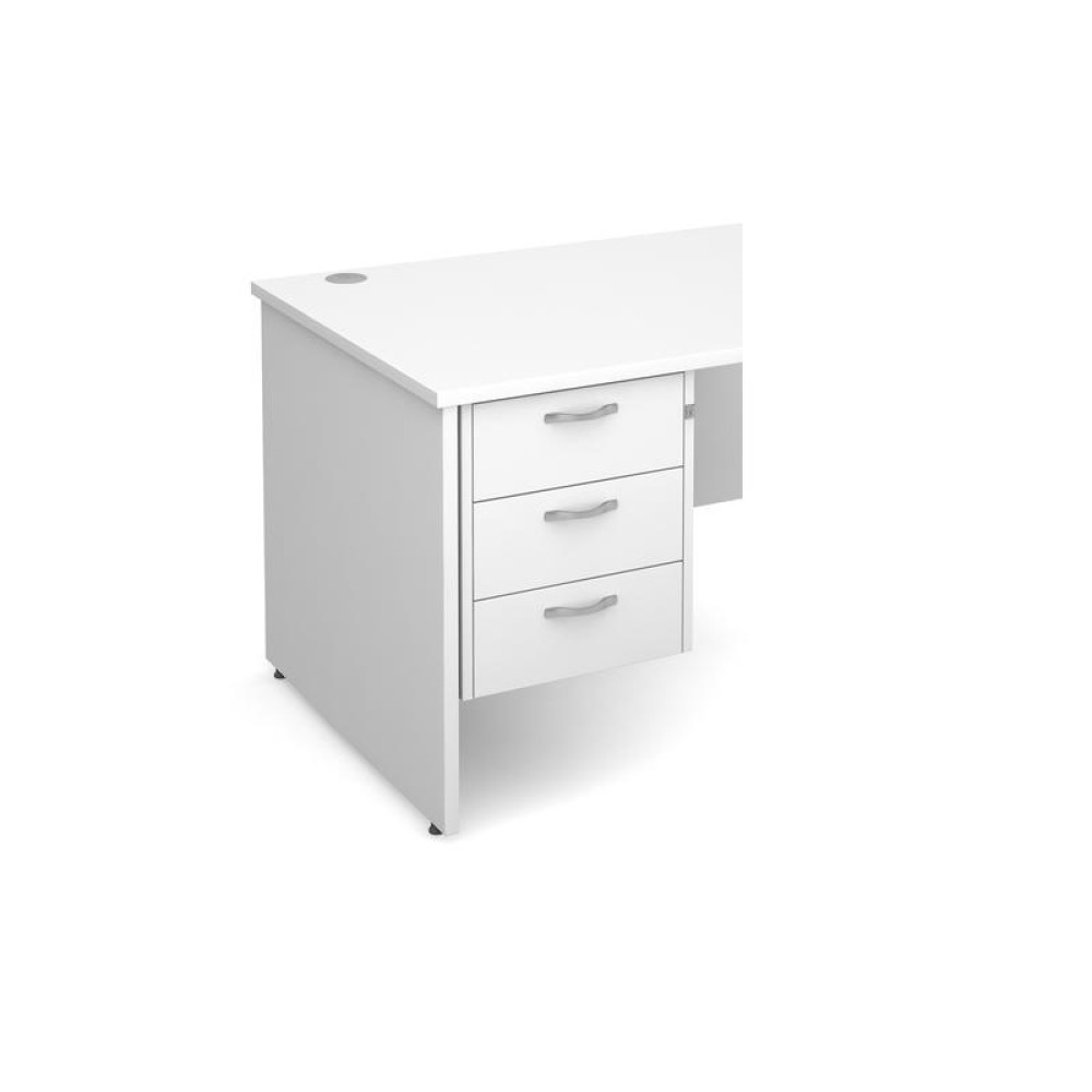 Maestro 25 3 drawer fixed pedestal - white