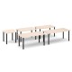 Rectangular chrome radial leg meeting table 1200mm x 800mm - barcelona walnut