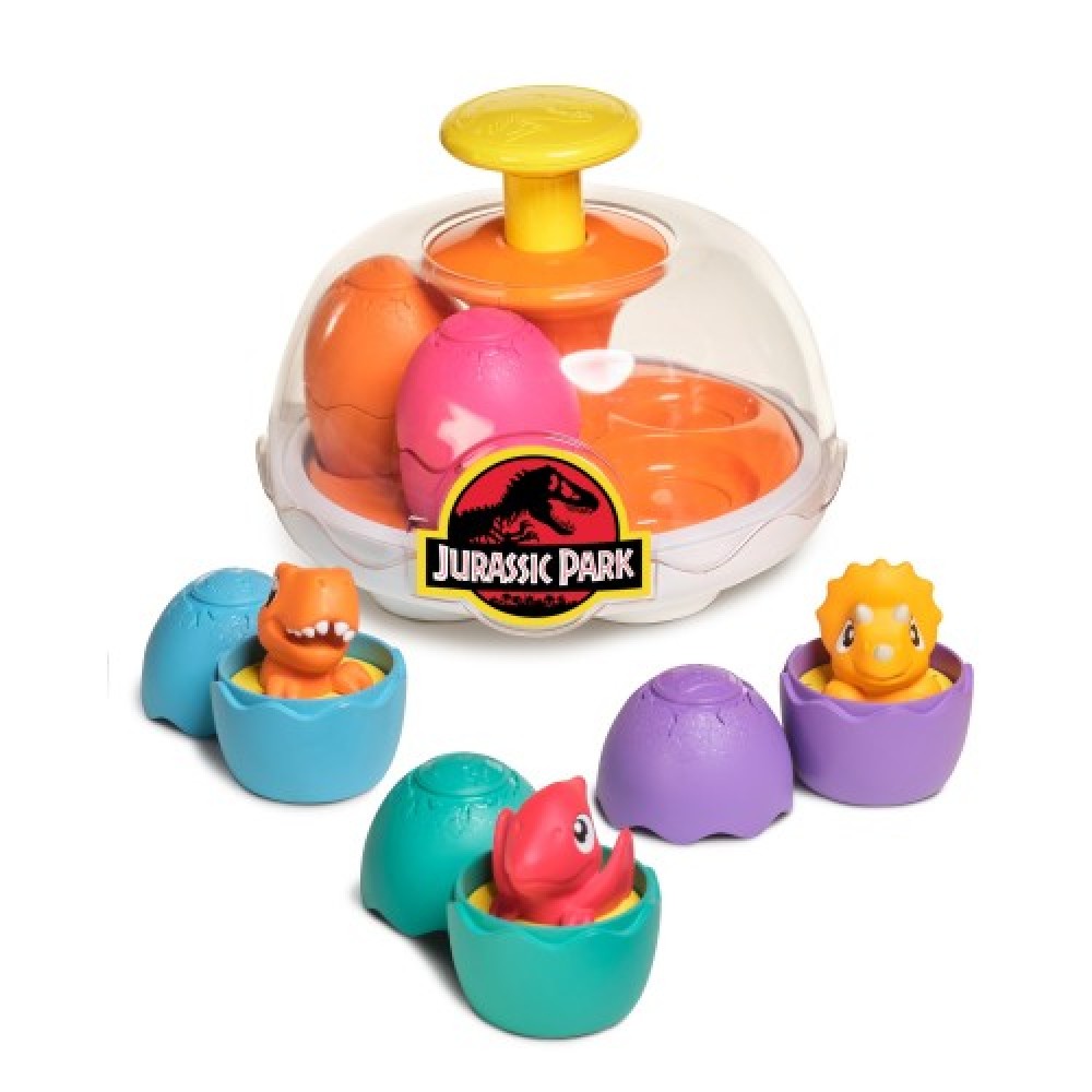 Tomy Spin & Hatch Dino Eggs, Dinosaur Children, Jurassic World, Educational Shape Sorter with Colours and Sound, Toy for Baby Boys & Girls Aged 1, 2 & 3 Years Old