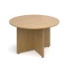 Arrow head leg circular meeting table 1200mm - oak