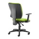 Senza high back operator chair with adjustable arms - green