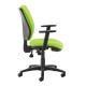 Senza high back operator chair with adjustable arms - green