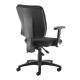 Senza high back operator chair with folding arms - black