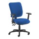 Senza high back operator chair with folding arms - blue
