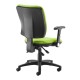 Senza high back operator chair with folding arms - green