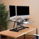 Sora height adjustable sit stand workstation for desks - Black