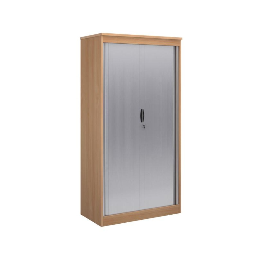 Systems horizontal tambour door cupboard 2000mm high - beech