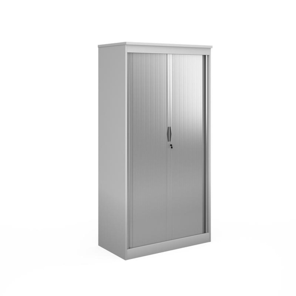 Systems horizontal tambour door cupboard 2000mm high - white