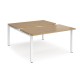 Adapt sliding top back to back desks 1400mm x 1600mm - white frame, oak top