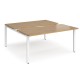 Adapt sliding top back to back desks 1600mm x 1600mm - white frame, oak top