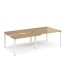 Adapt sliding top double back to back desks 2400mm x 1200mm - white frame, oak top