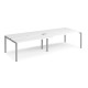 Adapt sliding top double back to back desks 3200mm x 1200mm - silver frame, white top