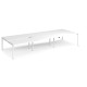 Adapt sliding top triple back to back desks 4200mm x 1600mm - white frame, white top