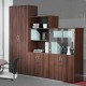 Universal combination unit with open top 1790mm high with 4 shelves - oak