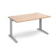 TR10 straight desk 1400mm x 800mm - silver frame, beech top