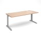 TR10 straight desk 1800mm x 800mm - silver frame, beech top