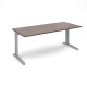 TR10 straight desk 1800mm x 800mm - silver frame, walnut top