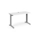 TR10 straight desk 1200mm x 600mm - silver frame, white top