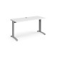 TR10 straight desk 1400mm x 600mm - silver frame, white top