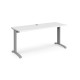 TR10 straight desk 1600mm x 600mm - silver frame, white top