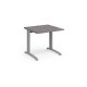 TR10 straight desk 800mm x 800mm - silver frame, grey oak top