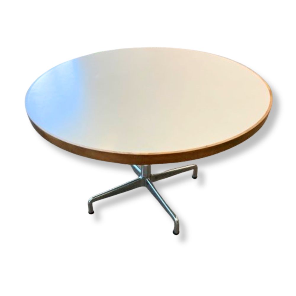 Pre-used 1200 Diameter Table with White Top and Chrome Base