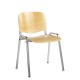 Taurus wooden meeting room stackable chair with no arms - beech with chrome frame