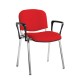 Taurus meeting room stackable chair with chrome frame and fixed arms - red