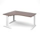 TR10 deluxe left hand ergonomic desk 1600mm - white frame, walnut top