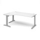 TR10 deluxe left hand ergonomic desk 1800mm - silver frame, white top