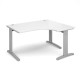 TR10 deluxe right hand ergonomic desk 1400mm - silver frame, white top