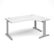 TR10 deluxe right hand ergonomic desk 1600mm - silver frame, white top