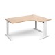 TR10 deluxe right hand ergonomic desk 1600mm - white frame, beech top