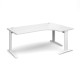 TR10 deluxe right hand ergonomic desk 1800mm - white frame, white top