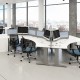 TR10 straight desk 800mm x 600mm - silver frame, grey oak top