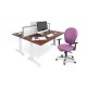 TR10 straight desk 800mm x 600mm - silver frame, grey oak top