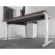 TR10 straight desk 1000mm x 600mm - white frame, grey oak top