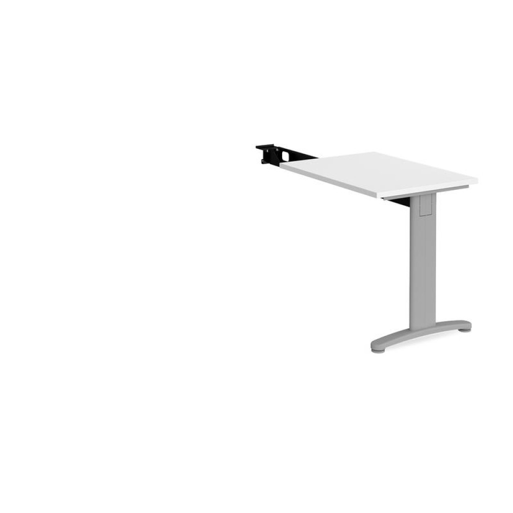 TR10 single return desk 800mm x 600mm - silver frame, white top