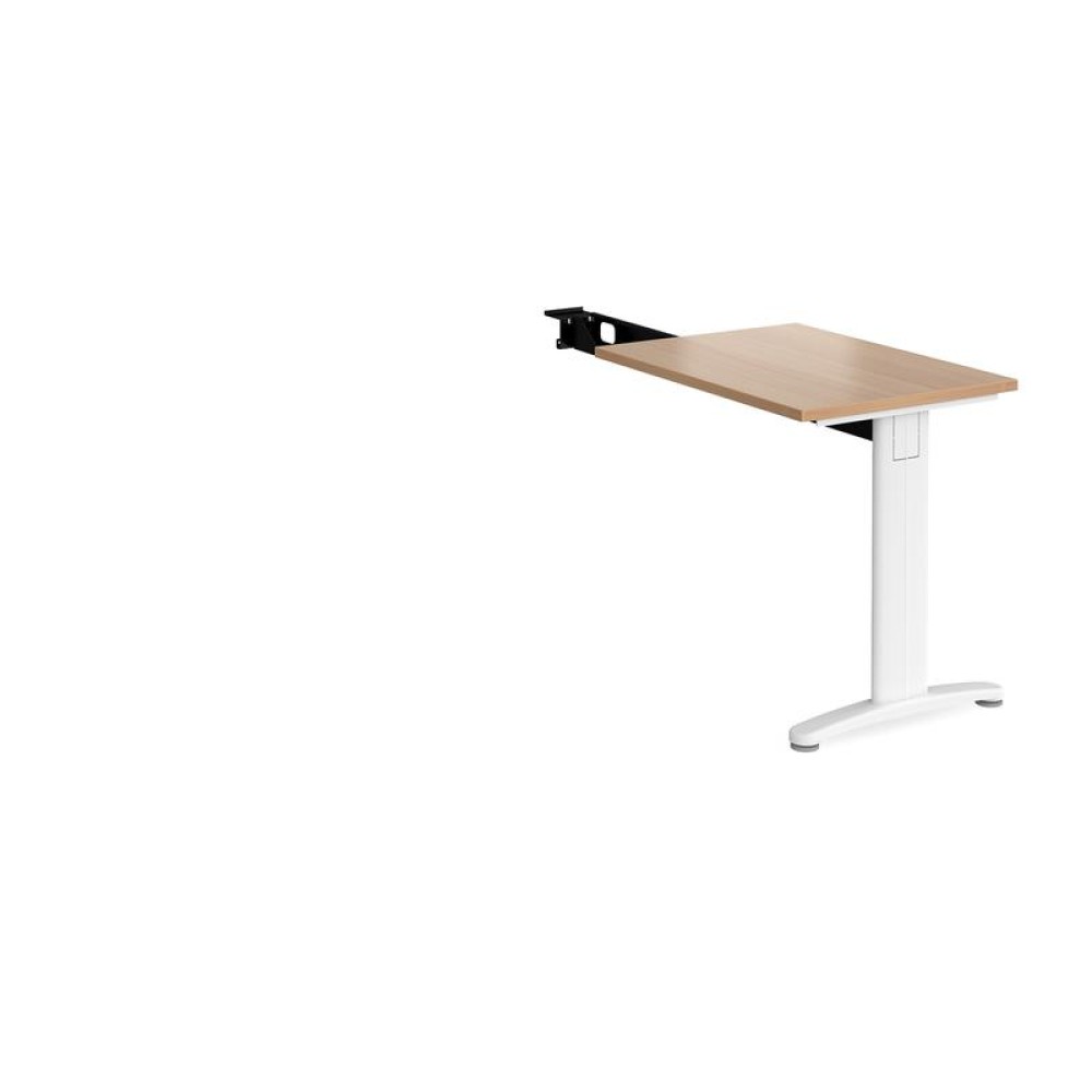 TR10 single return desk 800mm x 600mm - white frame, beech top