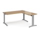 TR10 desk 1600mm x 800mm with 800mm return desk - silver frame, oak top