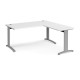 TR10 desk 1600mm x 800mm with 800mm return desk - silver frame, white top