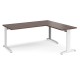 TR10 desk 1800mm x 800mm with 800mm return desk - white frame, walnut top