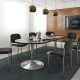 Trumpet base circular boardroom table 1200mm - white base, white top