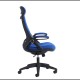 Tuscan high back fabric managers chair with head support - blue