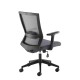 Travis grey mesh back operator chair with grey fabric seat and black base
