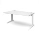 TR10 left hand wave desk 1600mm - white frame, white top