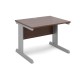 Vivo straight desk 1000mm x 800mm - silver frame, walnut top