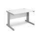 Vivo straight desk 1200mm x 800mm - silver frame, white top
