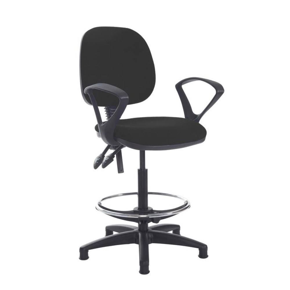 Jota draughtsmans chair with fixed arms - Havana Black