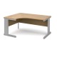 Vivo left hand ergonomic desk 1600mm - silver frame, oak top